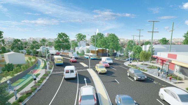 An artist's impression of an upgrade planned for Wynnum Rd.