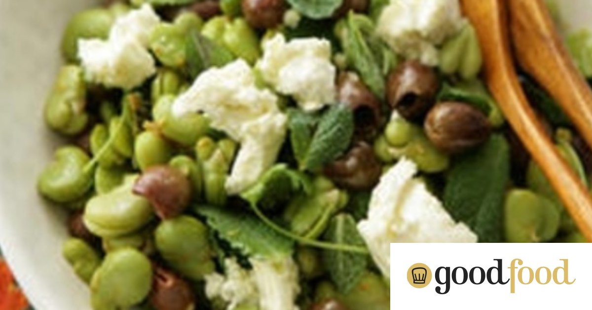 Broad bean salad with preserved lemon