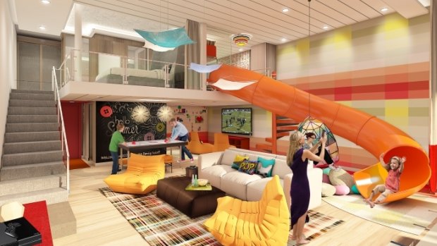 A rendering of the two-level Ultimate Family Suite on Symphony of the Seas. 