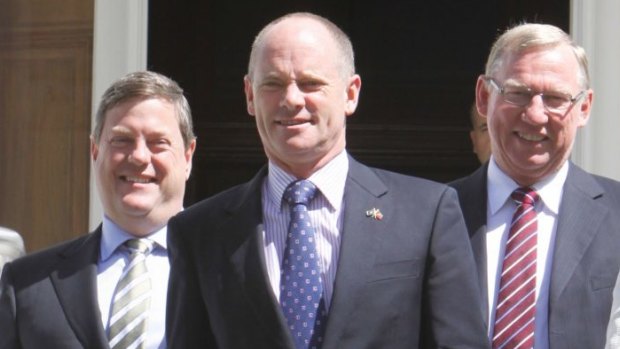Power troika: Campbell Newman liked to lead from the front. 