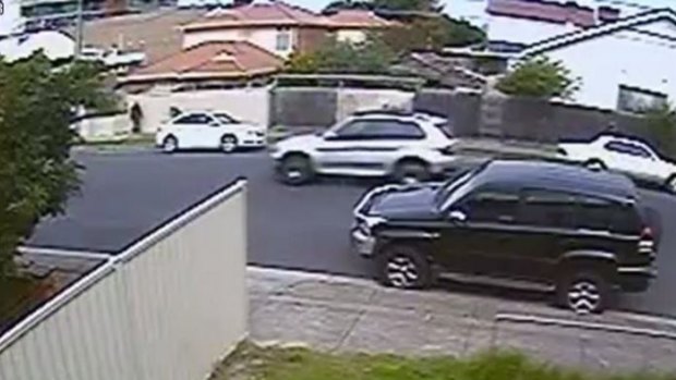 The silver BMW - captured here on CCTV - was used by the gunmen in the Coburg shooting. 