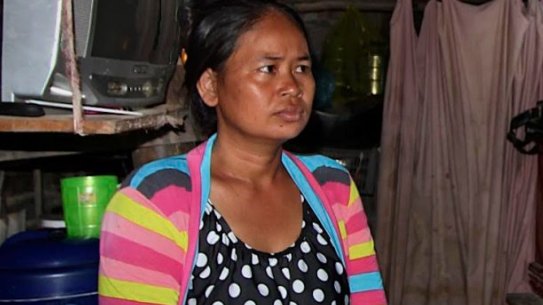 Inside Hour Vanny's cramped shanty home with her sister-in-law Som Tha Satry, 33, who gave birth to twins in October.