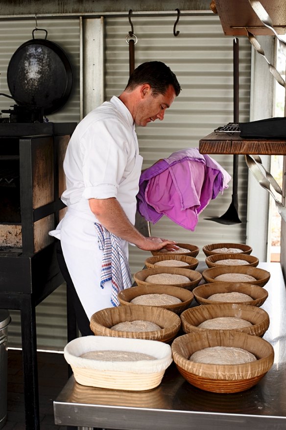 Dan Hunter getting ready to bake at Brae.