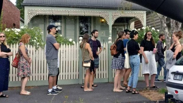 There is already stiff competition for rentals in Melbourne, with people lining up to view a property in Brunswick earlier this year.