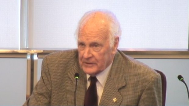 Former governor-general and former archbishop, Anglican diocese of Brisbane Dr Peter Hollingworth in the stand.