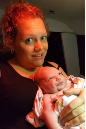 Sophie Anne Rasmussen, just minutes after she was born on the ambulance ferry between Russell Island and the mainland.