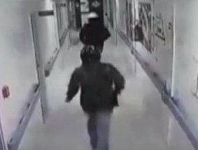 CCTV footage from the hospital shows the alleged gunmen leaving.