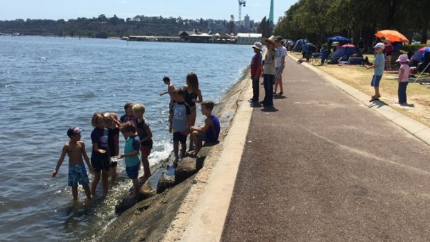 People flocked to the Perth foreshore to celebrate Australia Day before the crash.