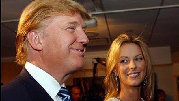 Past but not forgotten ... Donald Trump and Jennifer Hawkins in 2004 after she was crowned Miss Universe.