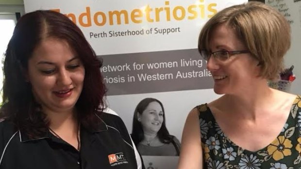 Monique Alva and Joanne McCormick run an online support group for endometriosis sufferers in Perth.