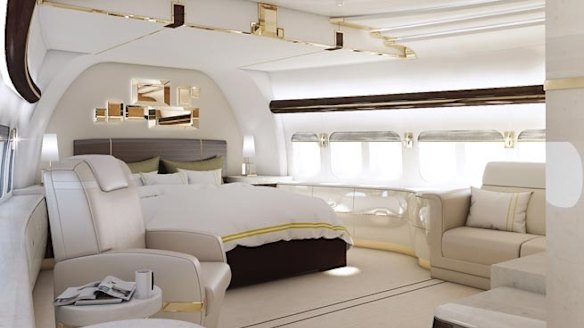 Master suite of a VIP Boeing 747-8.