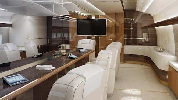 Conference Room of a Boeing VIP 747-8.