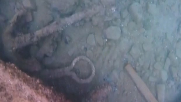 An anchor can be seen on a video provided by the US National Oceanic and Atmospheric Administration.