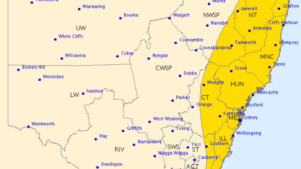 The Bureau of Meteorology has issued a severe warning, forecasting damaging winds, heavy rainfall and dangerous surf.