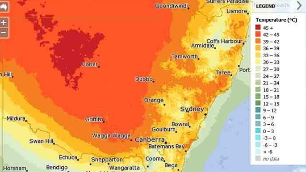 Most of the state will see maximums exceed 39C on Friday.