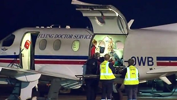 A toddler was flown to Princess Margaret Hospital for treatment.