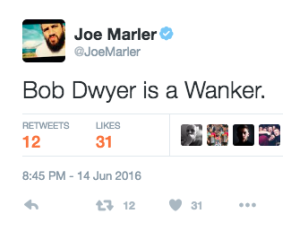 Not happy, Bob: Joe Marler's tweet