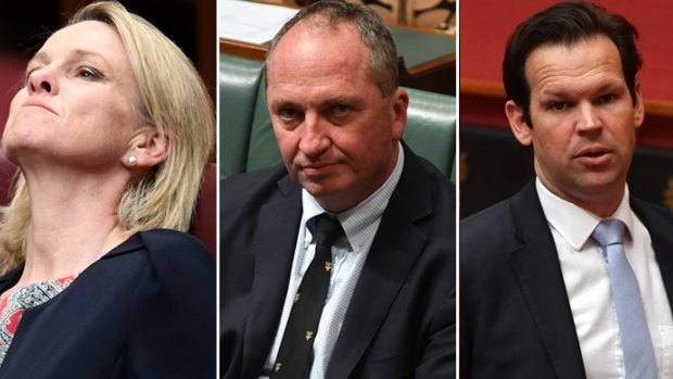 Referred to the High Court: Nationals Fiona Nash, Barnaby Joyce and Matt Canavan.