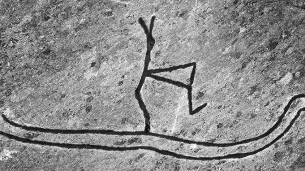 This 5000-year-old Norwegian carving of a skier has been defaced by two youths.