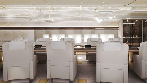 Conference Room of a Boeing VIP 747-8.
