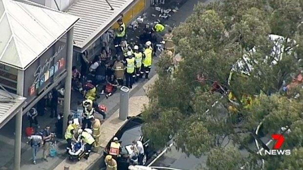 The fire in the Commonwealth Bank has injured several people.