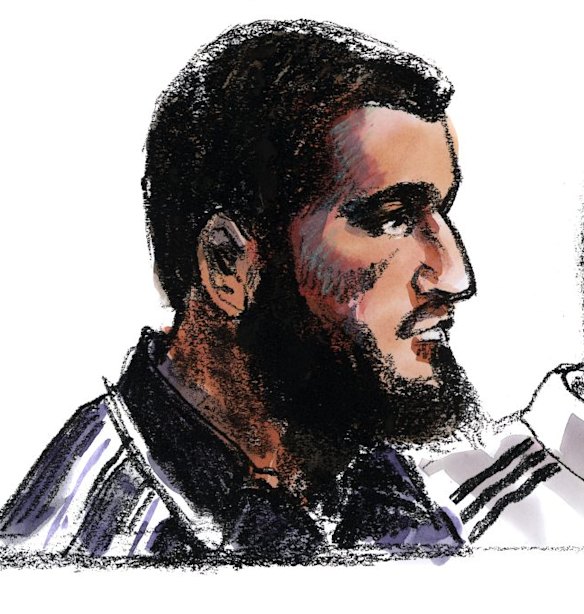 Ezzit Raad as depicted by an artist during his court appearance. 