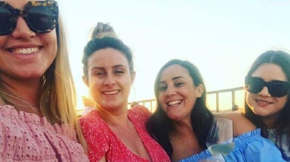 Friends Julia Rocca, Steph Lamb, Julia Monaco and Alana Reader on holiday in Rome. Steph Lamb did not go to Barcelona.