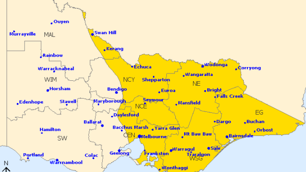 Severe weather warning map.