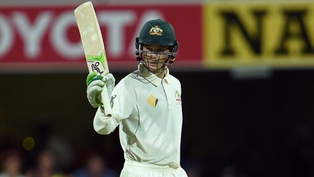 Peter Handscomb achieves his maiden Test century at the Gabba