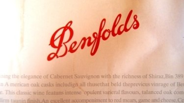 The fake wine brand Benfolds mimics the calligraphy of the famous Penfolds brand.