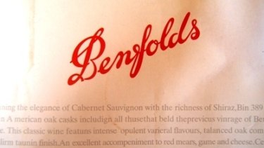 The fake wine brand Benfolds mimics the calligraphy of the famous Penfolds brand.