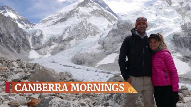 No the snow hasn't made it here just yet: Canberra couple Laura and Ben Darlington before they conquered Mount Everest.