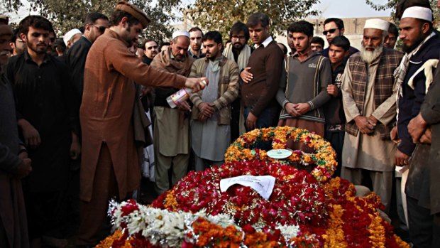 A funeral for a victim of the Pakistan school massacre.