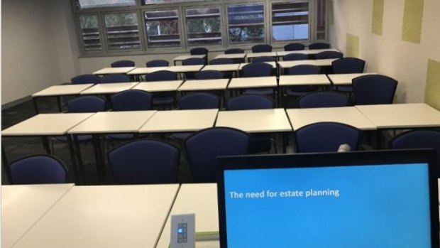 Adrian Raftery posted a picture of his empty classroom.