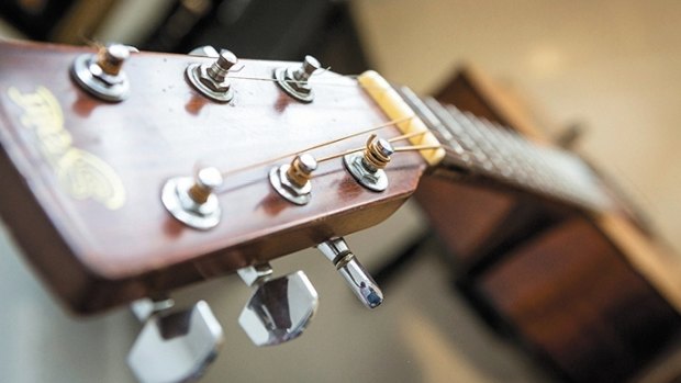 Guitar showtime: "David Cameron lent me that guitar with the intention that I was going to have some lessons and learn, and it’s been sitting in [the music room] for a year and I haven’t touched it.”