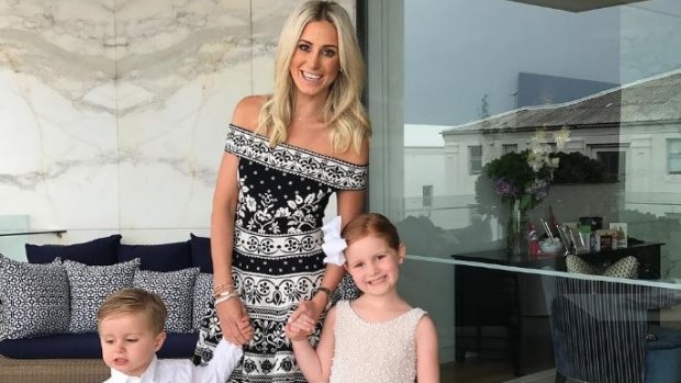 Roxy Jacenko with Hunter, two, and Pixie, five.