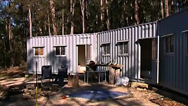 The converted shipping container where Derek Kehler and Helena Curic died.