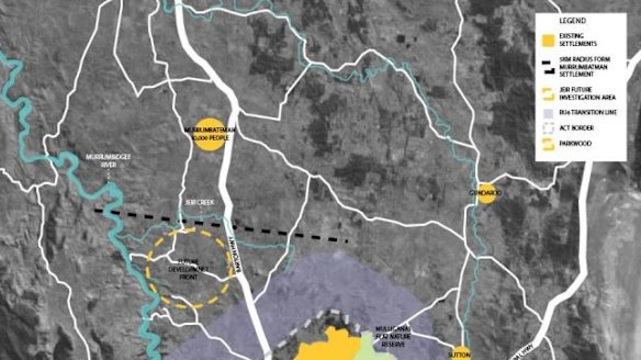 The Yass council's proposed 5km buffer north of the ACT's border.