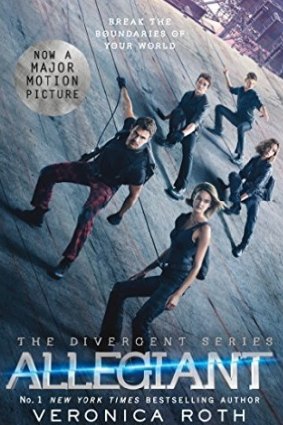 The cover of Allegiant, the last book in the series released with a cover image of the film.