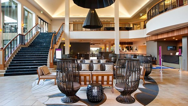 Plenty of natural light: The lobby at Mercure Gold Coast Resort.