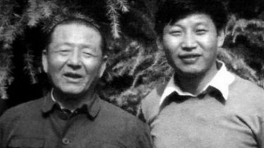 Xi Jinping and his father Xi Zhongxun, a war hero who later suffered during Mao's Cultural Revolution.