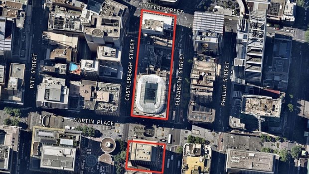 The north and south developments proposed for Martin Place by Macquarie Group. 