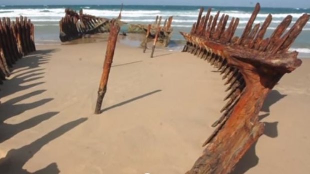 The last exposed parts of SS Dicky will soon be gone from Caloundra's Dicky Beach.
