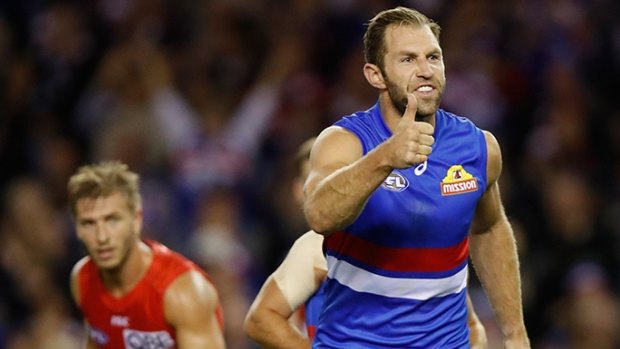 Travis Cloke's best game for the Bulldogs was the round two win over Sydney, Luke Beveridge says. 