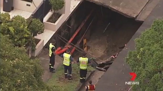 The hole on Wentworth Street in Point Piper. 