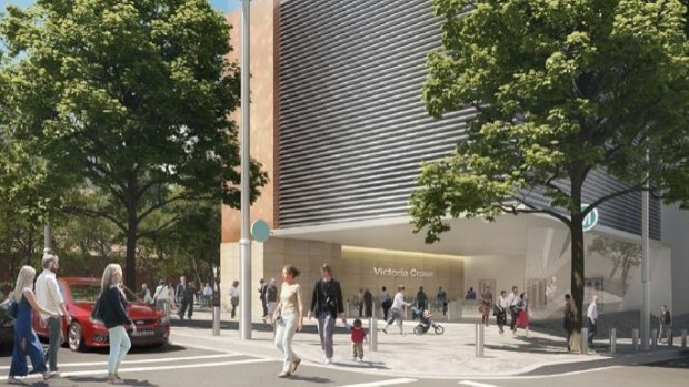 An artist's impression of the northern entrance to the new station at North Sydney.