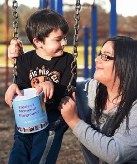 Zayden's brother Xavier Veal-Whitting with their aunt  Angie Whitting.