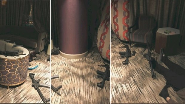 Photos from inside the Las Vegas hotel room of Stephen Paddock.