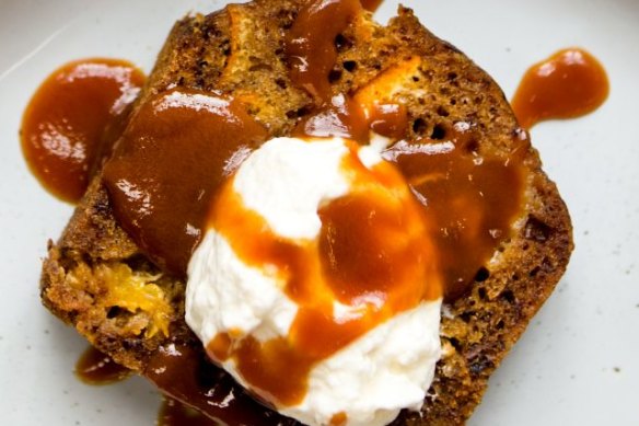 The Blue Ducks' mandarin and date pudding with butterscotch sauce.