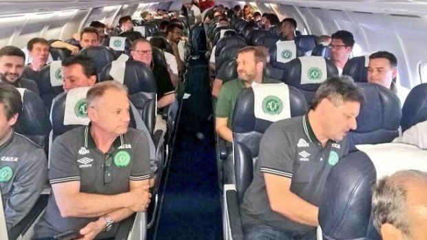 Footballers from Brazilian team Chapecoense on board the plane that crashed in Colombia.